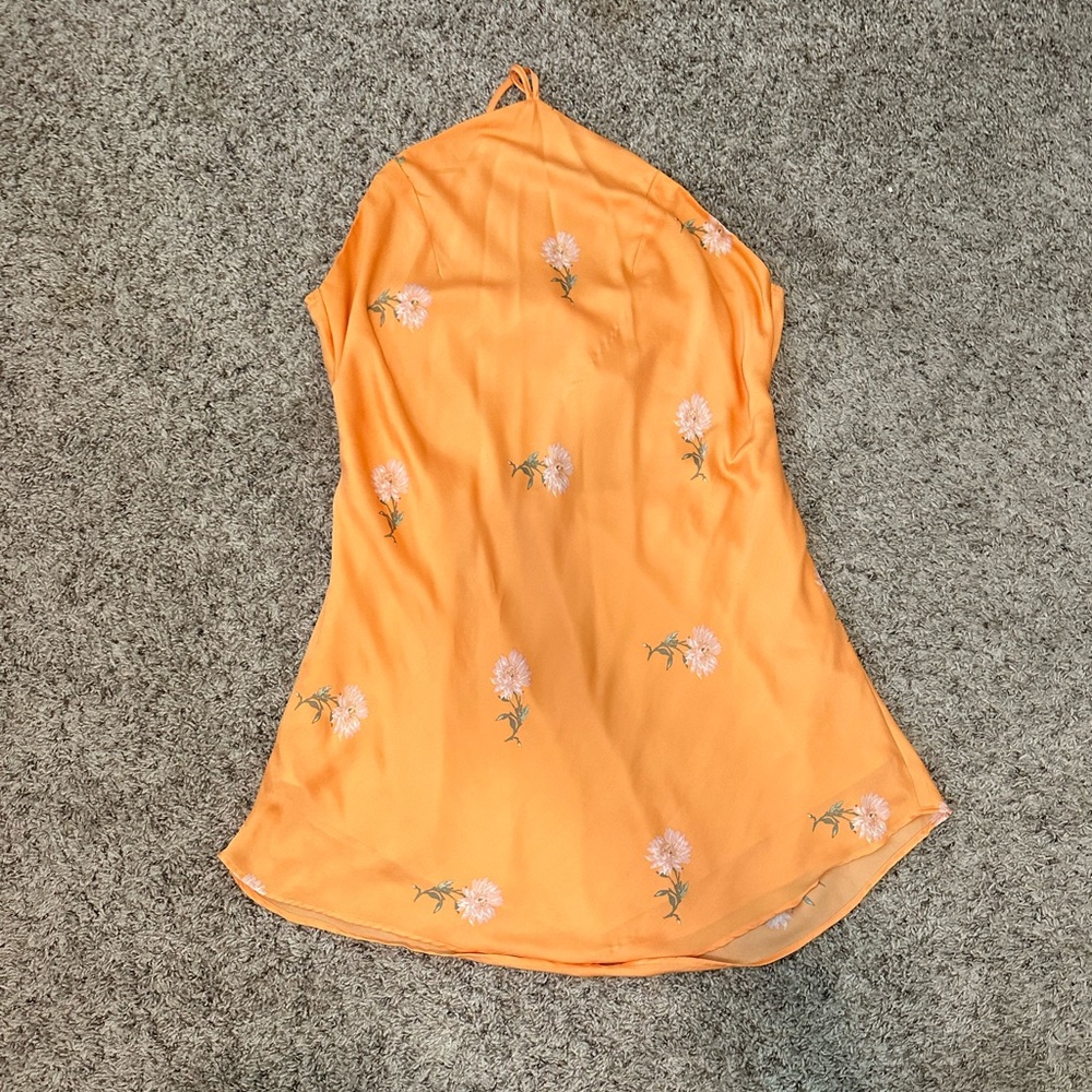 AE floral silky halter mini dress